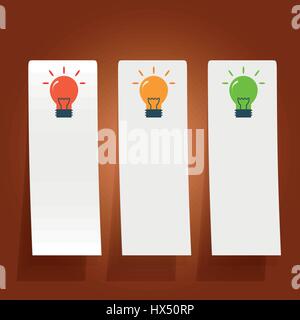 Satz von einfache Symbole flache Farbe Glühbirnen Stock Vektor