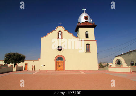 Historische Ysleta Mission auf dem El Paso Mission Trail im Bundesstaat Texas Stockfoto