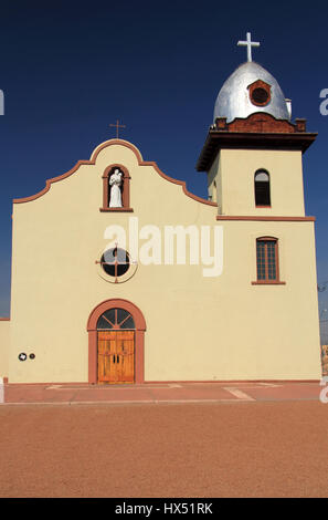 Historische Ysleta Mission auf dem El Paso Mission Trail im Bundesstaat Texas Stockfoto