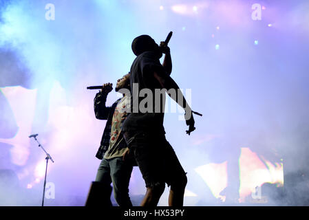 BARCELONA - 19 JUN: ASAP Rocky (Rapper aus Harlem und Mitglied der Hip hop kollektive ASAP-Mob) im Konzert am Sonar Festival am 19. Juni 2015 in Bar Stockfoto