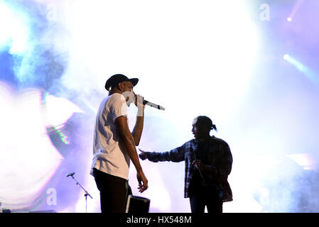 BARCELONA - 19 JUN: ASAP Rocky (Rapper aus Harlem und Mitglied der Hip hop kollektive ASAP-Mob) im Konzert am Sonar Festival am 19. Juni 2015 in Bar Stockfoto