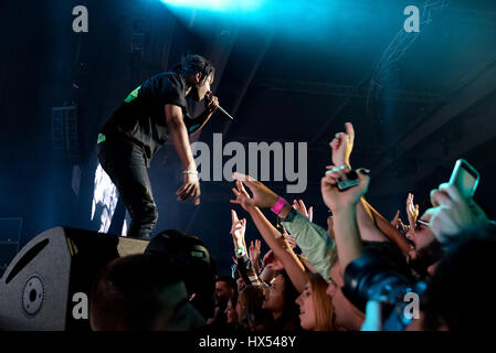 BARCELONA - 19 JUN: ASAP Rocky (Rapper aus Harlem und Mitglied der Hip hop kollektive ASAP-Mob) im Konzert am Sonar Festival am 19. Juni 2015 in Bar Stockfoto