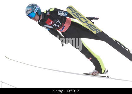 Planica, Slowenien. 24. März 2017. Hayboeck Michael Österreichs konkurriert in Planica FIS Skisprung Weltcup Finale am 24. März 2017 in Planica, Slowenien Credit: Rok Rakun/Pacific Press/Alamy Live News Stockfoto