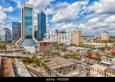 Moderne Wolkenkratzer in Downtown Jacksonville, FLorida. Stockfoto