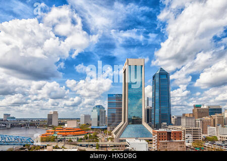 Moderne Wolkenkratzer in Downtown Jacksonville, FLorida. Stockfoto