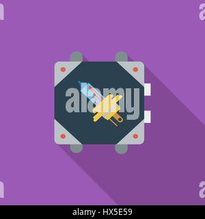 Xenon Auto Lampe-Symbol. Flache Vektor zugehörige Symbol mit langen Schatten für Web und mobile Anwendungen. Es ist einsetzbar als - Logo, Symbol, Piktogramm, Infografik Stock Vektor