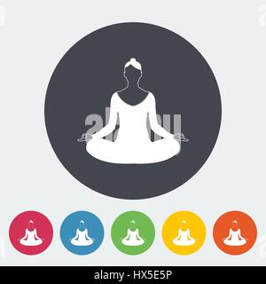 Yoga. Einzelne flache Symbol auf den Kreis. Vektor-Illustration. Stock Vektor