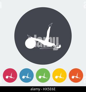 Yoga. Einzelne flache Symbol auf den Kreis. Vektor-Illustration. Stock Vektor