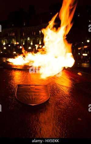 Die Centennial Flamme an Kanadas Parlamentshügel in Ottawa, Ontario, Kanada. Stockfoto