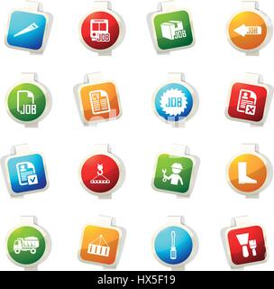 Job Farbsymbol für Websites und Benutzeroberflächen Stock Vektor
