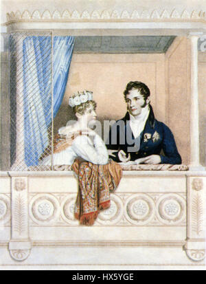 Prinzessin Charlotte Augusta von Wales und Leopold I nach George Dawe Stockfoto