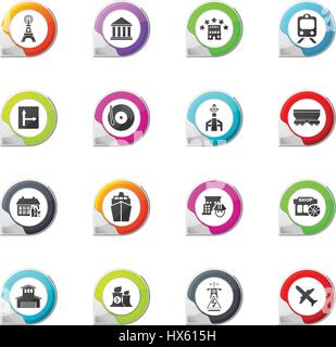 Infrastruktur der Stadt Pointer auf die Farbsymbole für Ihr design Stock Vektor