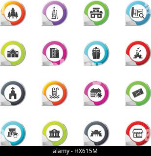 Infrastruktur der Stadt Pointer auf die Farbsymbole für Ihr design Stock Vektor