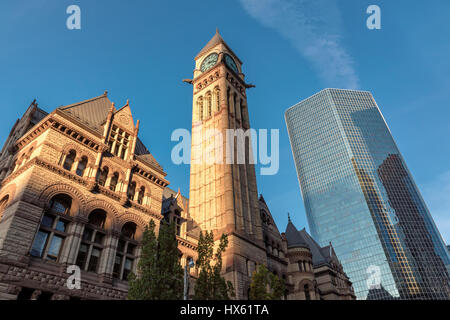Toronto-altes Rathaus bei Sonnenuntergang, Kanada. Stockfoto