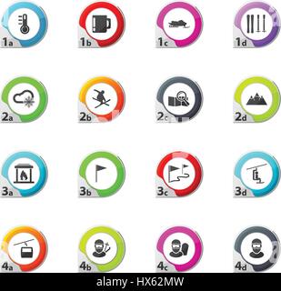 Ski Web Icons für User Interfacedesign Stock Vektor