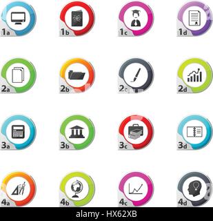 Universität Web Icons für User Interfacedesign Stock Vektor