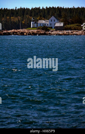 Leuchtturm im Acadia National Park in der Nähe von Bar Harbor, Maine. Stockfoto