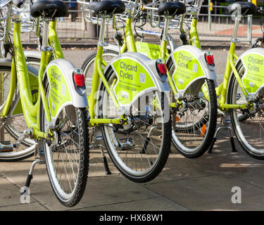 CityCard Zyklen. Fahrradverleih in Nottingham, England, UK Stockfoto