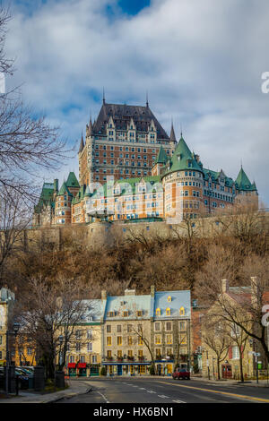 Alten Unterstadt (Basse-Ville) und Frontenac Castle - Quebec Stadt, Quebec, Kanada Stockfoto