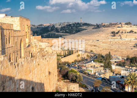 Blick auf die Altstadt von Jerusalem, Israel. Stockfoto