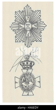 Das Stern- und Großkreuz des Ordens des Heiligen Michaels von Bayern ist eine prestigeträchtige Auszeichnung für außergewöhnlichen Service. Sie stellt bayerische Ehre und edle Anerkennung im 19. Jahrhundert dar. Stockfoto