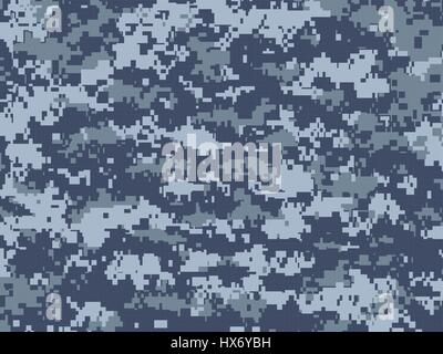 Vektor-Textur der blauen Pixel Tarnung verwendet von den marines Stock Vektor