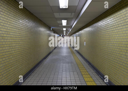 Blick von der u-Bahn unter Boden-Treppen-Passage Weg Stockfoto