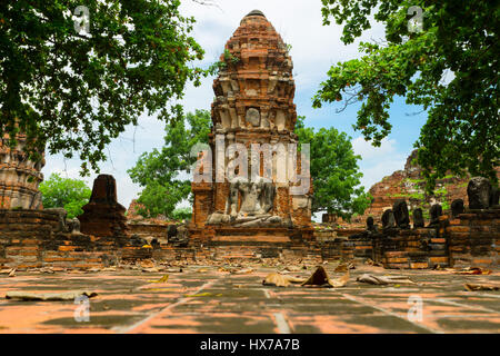 Buddha stand Kopf vor dem Ruin Ayutthaya, Thailand Stockfoto