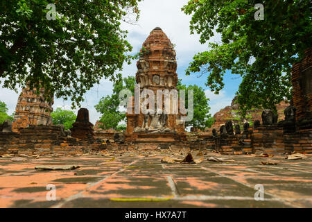 Buddha stand Kopf vor dem Ruin Ayutthaya, Thailand Stockfoto