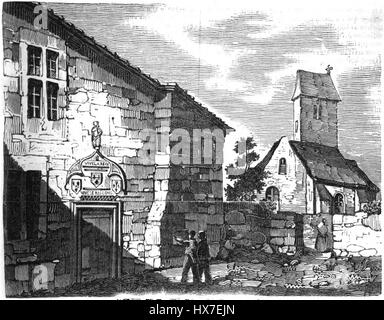 Das Maison natale de Jeanne d’Arc à Domrémy ist der Geburtsort von Joan of Arc in Domrémy, Frankreich. Das Haus ist als Museum erhalten und bietet Besuchern einen Einblick in das frühe Leben der französischen Heldin und ihre Rolle in der Geschichte. Stockfoto
