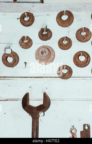 In einem alten Wagen Fabrik - Fabrica de Carretas Eloy Alfaro - Costa Rica Stockfoto