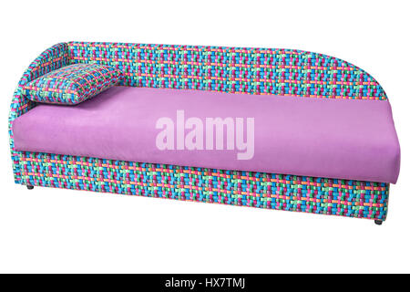 Umwandelbares Sofa Bett Schlafsofa mit Stauraum, isoliert auf weißem