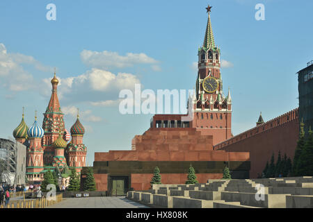 Das Lenin-Mausoleum auf dem Roten Platz in Moskau. Moskauer Kreml und Roter Platz. Stockfoto