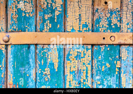 Aus Holz Textur aus Board mit Struktur und Ritze, alte Farbe, Risse. Stockfoto