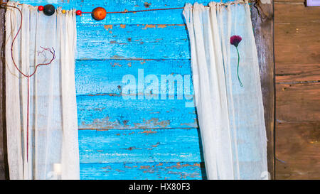 Aus Holz Textur aus Board mit Struktur und Ritze, alte Farbe, Risse. Stockfoto