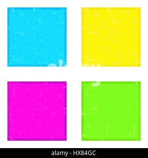 Bright isoliert Aufkleber in Neon-Stil Einträge. Aufkleber mit der Textur der Flecken und des Rahmens. Vektor-illustration Stock Vektor