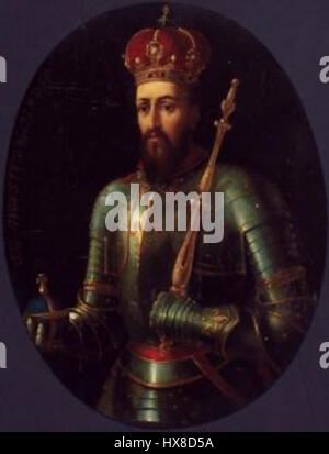 Dieses von einem unbekannten litauischen Künstler gemalte Porträt von Sigismund II. Augustus stellt den Polnisch-litauischen König dar, der von 1548 bis 1572 regierte. Das Gemälde fängt die königliche Kleidung und das Hochfest dieser Zeit ein und zeigt seine Rolle in der union von Polen und Litauen. Stockfoto