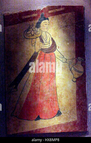 Dieser Titel bezieht sich auf ein Kunstwerk in japanischer Sprache, das eine Szene oder ein Motiv zeigt, die von zentraler Bedeutung für die künstlerischen Traditionen Japans ist. Die Komposition würde wahrscheinlich symbolische Elemente enthalten, die charakteristisch für die japanische Malerei oder Kultur sind. Stockfoto