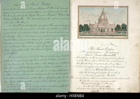 St. Jame Kirche, Delhi, Folio aus Buch von Thomas Metcalfe, 1843 Stockfoto