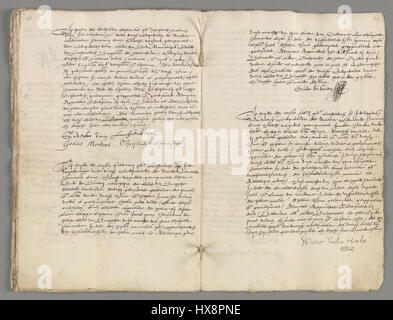 "Unie van Utrecht" bezieht sich auf die 1579 zwischen den nördlichen Provinzen der Niederlande unterzeichnete union. Es war ein bedeutendes Ereignis im Kampf der Niederlande um die Unabhängigkeit von Spanien während des Achtzigjährigen Krieges. Stockfoto