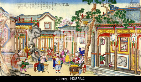 Dieser Titel bezieht sich auf ein Artwork oder Manuskript mit japanischem oder ostasiatischem Ursprung, mit Zeichen im Titel. Der Inhalt bezieht sich wahrscheinlich auf traditionelle Themen der östlichen Kunst, möglicherweise historisch oder symbolisch. Stockfoto