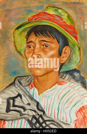 Nils Dardels „Indianer“ zeigt eine lebendige und farbenfrohe Darstellung einer Figur der amerikanischen Ureinwohner, die sein Talent für die Mischung traditioneller und moderner künstlerischer Einflüsse in einem kühnen, ausdrucksstarken Stil zeigt. Stockfoto