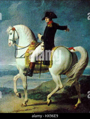 Das Gemälde „Napoleon Consul“ von Regnault zeigt Napoleon Bonaparte in seiner Rolle als erster Konsul von Frankreich. Das Bild fängt seine Autorität und Führung auf dem Höhepunkt seiner Macht während des frühen 19. Jahrhunderts ein. Stockfoto