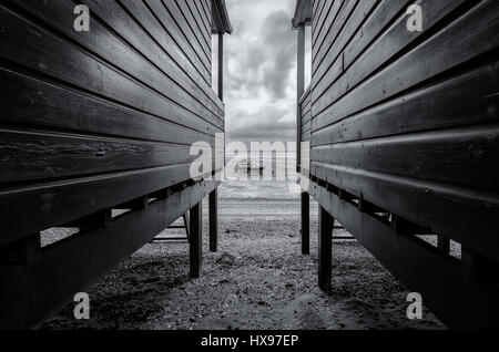 Thorpe Bay Beach Huts, Southend auf Meer Stockfoto