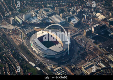 Luftaufnahme des Wembleystadion, London Stockfoto