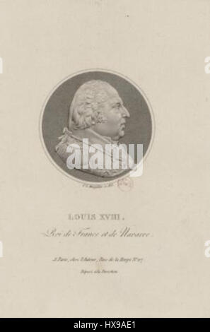 Dieses gravierte Porträt Ludwigs XVI. Von Claude Louis Masquelier fängt die königliche Präsenz des Königs ein und ist ein Paradebeispiel klassischer Gravurtechniken aus dem 18. Jahrhundert. Stockfoto