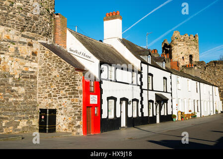 Das kleinste Haus in Großbritannien, Conwy, Wales, UK.