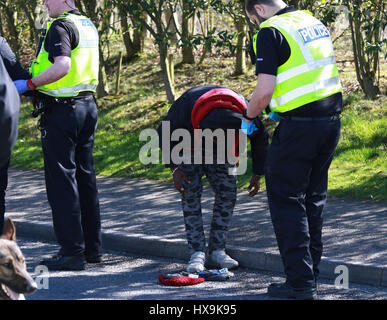 Peterborough, UK. 25. März 2017. Illegale Einwanderer. Peterborough, Cambridgeshire. 25. März 2017. Cambridgeshire Polizei hielt einen LKW aus der Tschechischen Republik, nachdem der Fahrer sie rief zu ihnen sagen, dass er dachte, es könnte Menschen im Inneren. Die Polizei fand 3 Männer, die ihre Reise in Eritrea, Ost-Afrika begonnen. Ihre illegale Reise beendet in Peterborough, Cambridgeshire. Bildnachweis: Paul Marriott/Alamy Live-Nachrichten Stockfoto