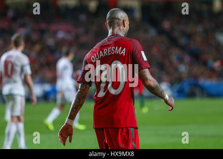 25. März 2017. Lissabon, Portugal. Portugals Stürmer Ricardo Quaresma (20) während der FIFA-WM-Qualifikation 2018 zwischen Portugal und Ungarn Credit: Alexandre de Sousa/Alamy Live News Stockfoto