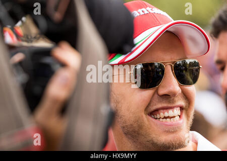 Melbourne, Australien. 26. März 2017. Sebastian Vettel während der 2017 Formel 1 Rolex australischen Grand Prix, Australien am 26. März 2017. Bildnachweis: Dave Hewison Sport/Alamy Live-Nachrichten Stockfoto